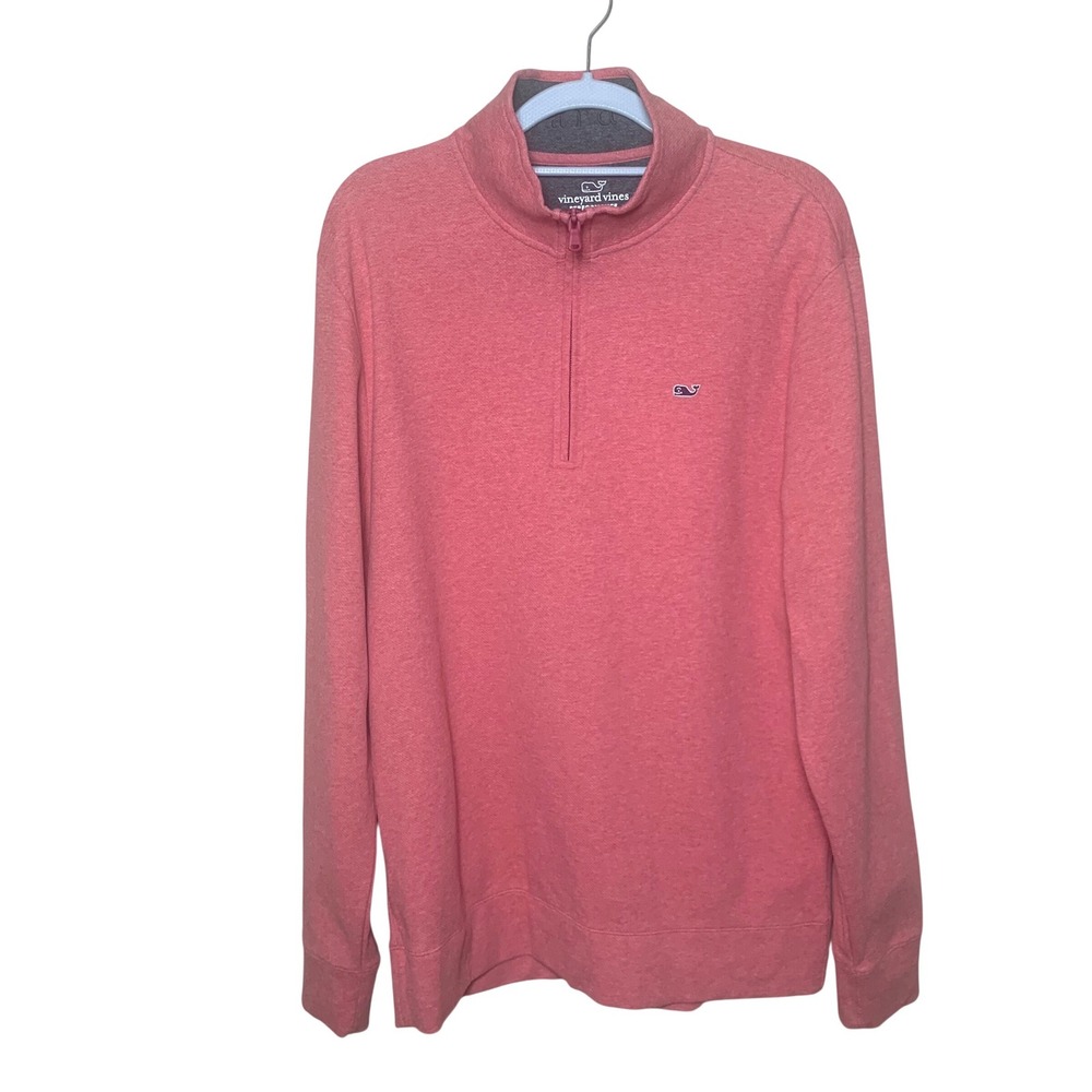 Vineyard Vines Quarter Zip Pullover Mens Medium‎ Pink Performance NWOT